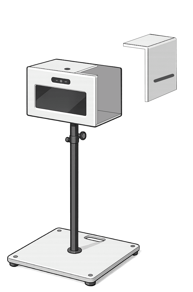 Fotoautomat med avtaget sidolock